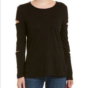 Philanthropy Gloria Long Sleeve Cutout Top in Black Size S